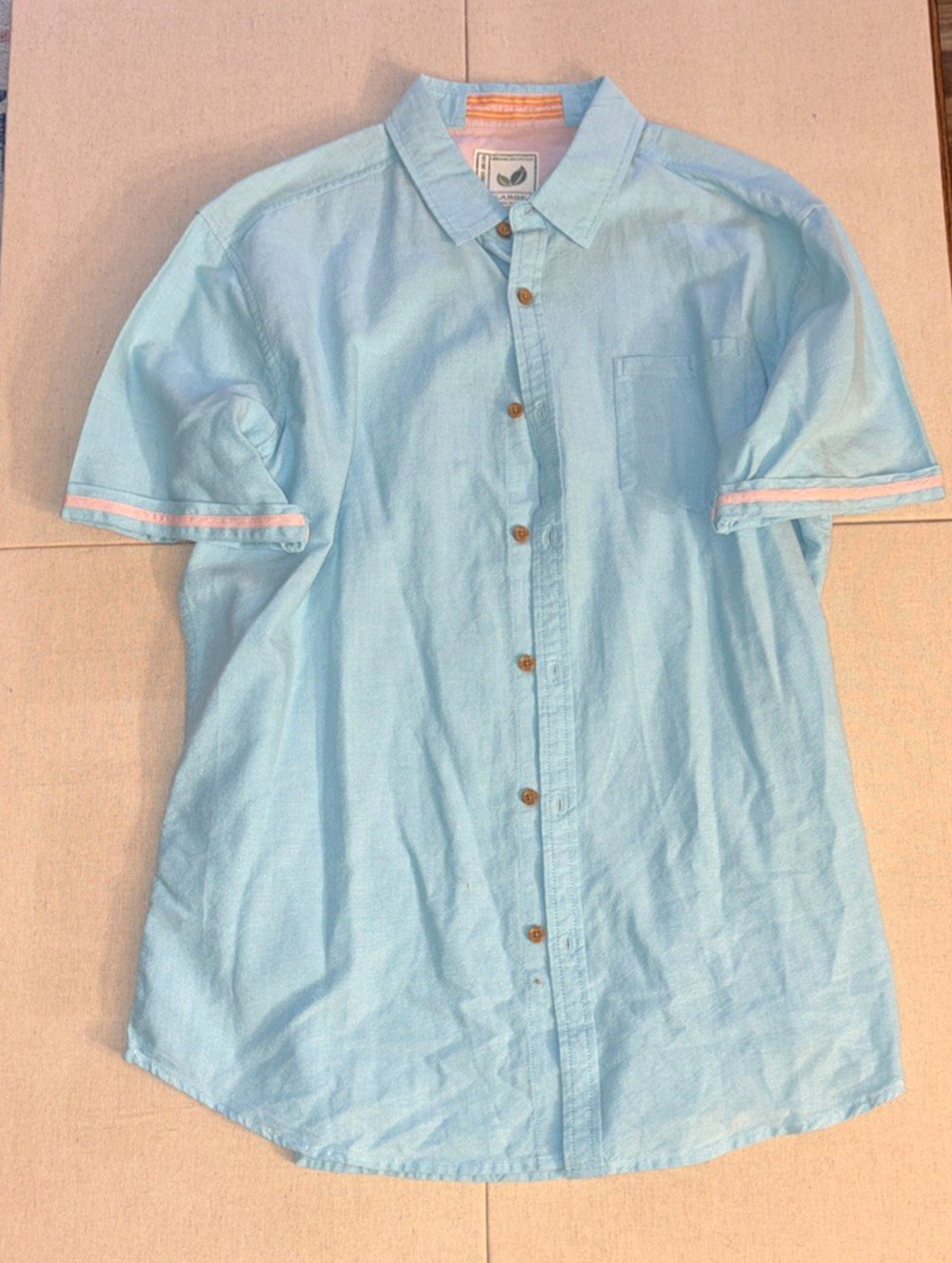 Colours by Alexander Julian Men's Green Button-Up Shirt Short Sleeve Large